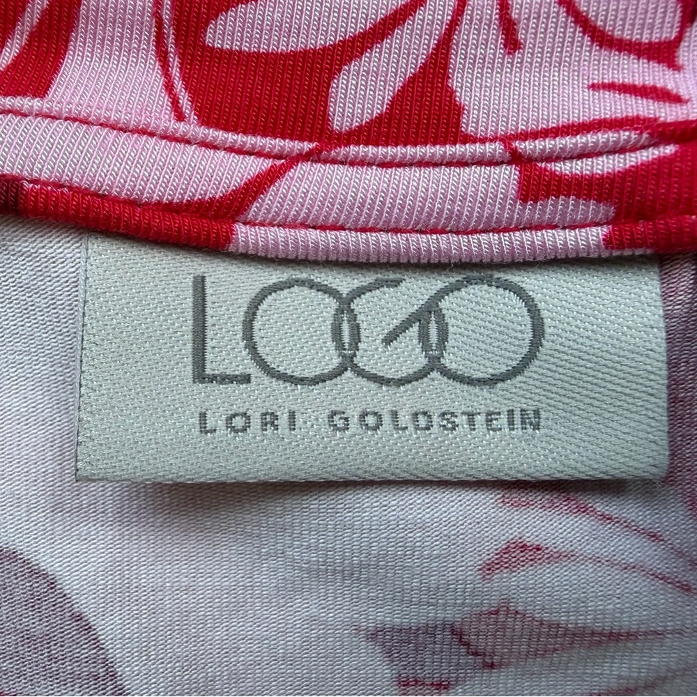 LOGO by Lori Goldstein Red and White Floral Maxi Dress - Picture 5 of 7